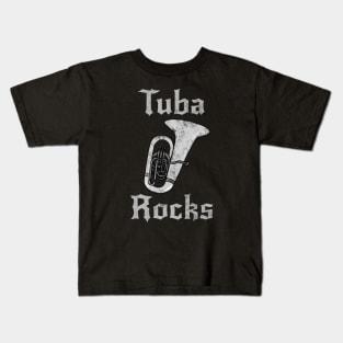 Tuba Rocks, Tubaist Heavy Rock Brass Musician Kids T-Shirt